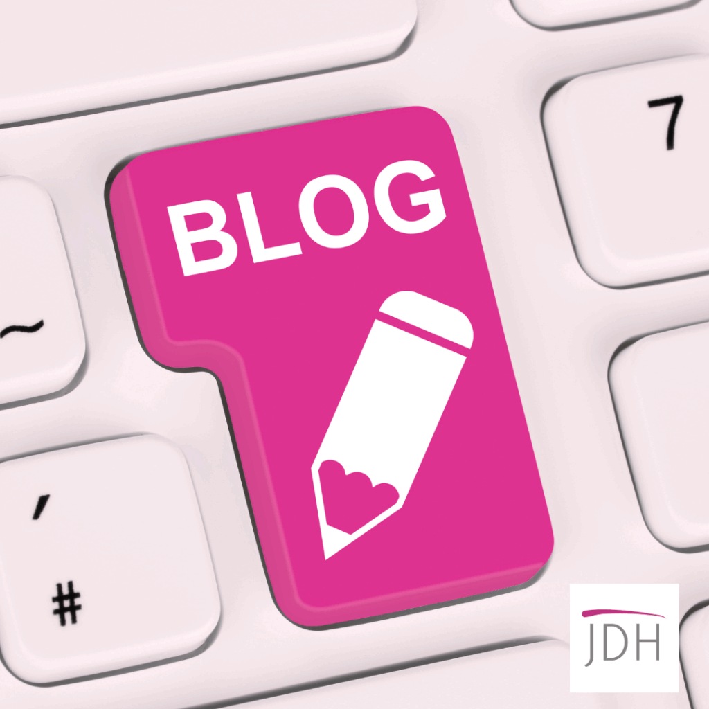 Pink Blog Keyboard Key with JD Accountancy and Business Advice Logo