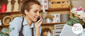 Self-Employed woman ringing HMRC