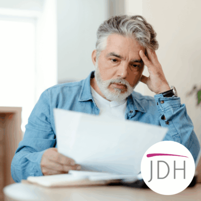 A man is stressed after receiving a fine after burying his head in the sand